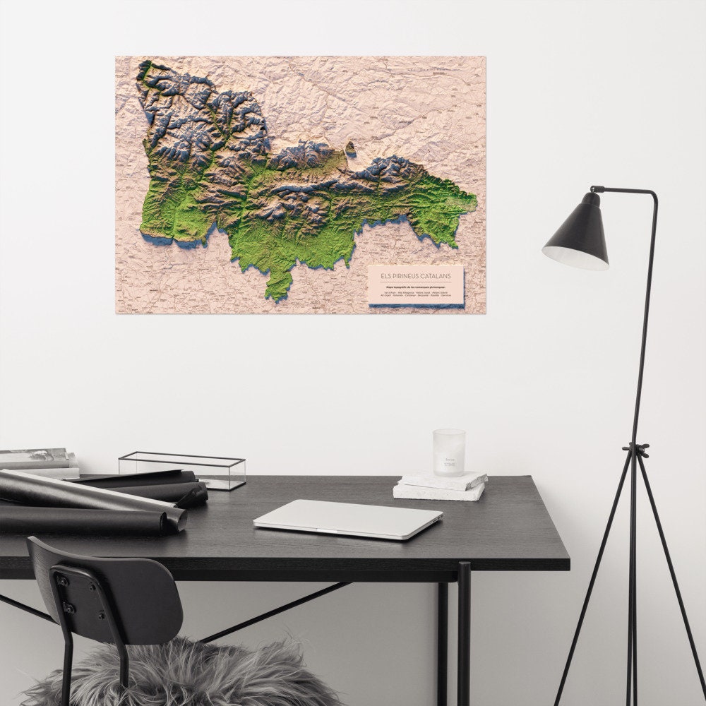 EL PIRINEU CATALÀ. Mapa topográfico.