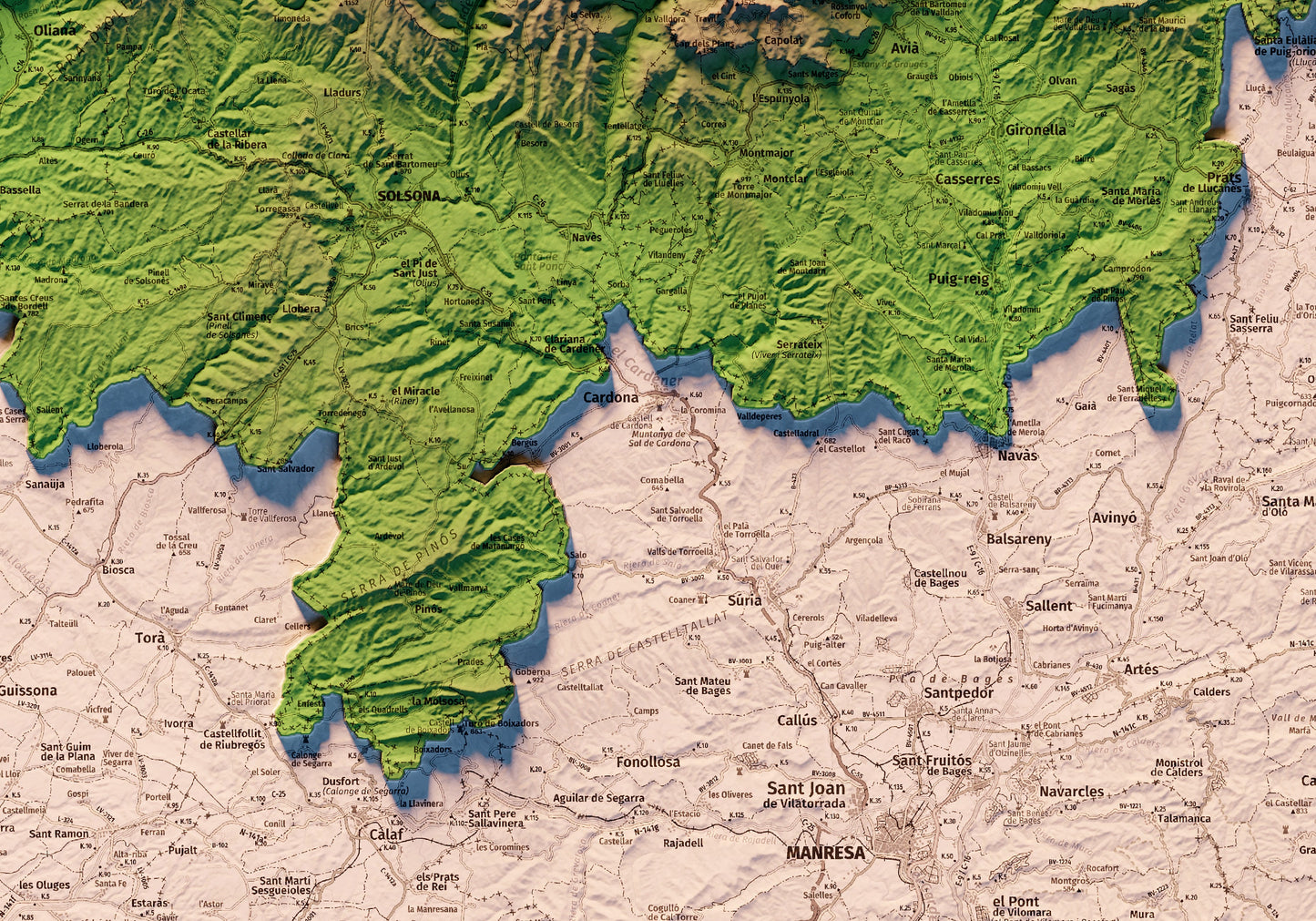 EL PIRINEU CATALÀ. Mapa topográfico.