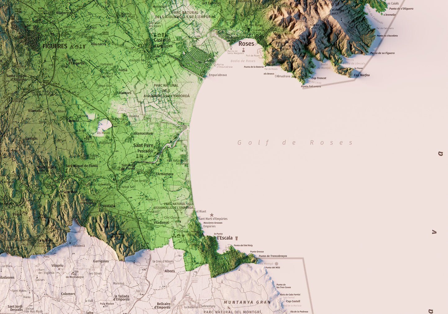 L'ALT EMPORDÀ. Mapa topográfico.