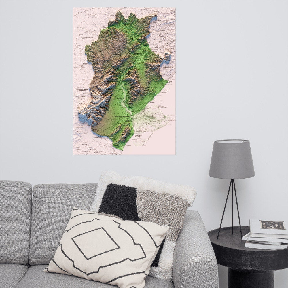LES TERRES DE L'EBRE. Mapa topográfico.