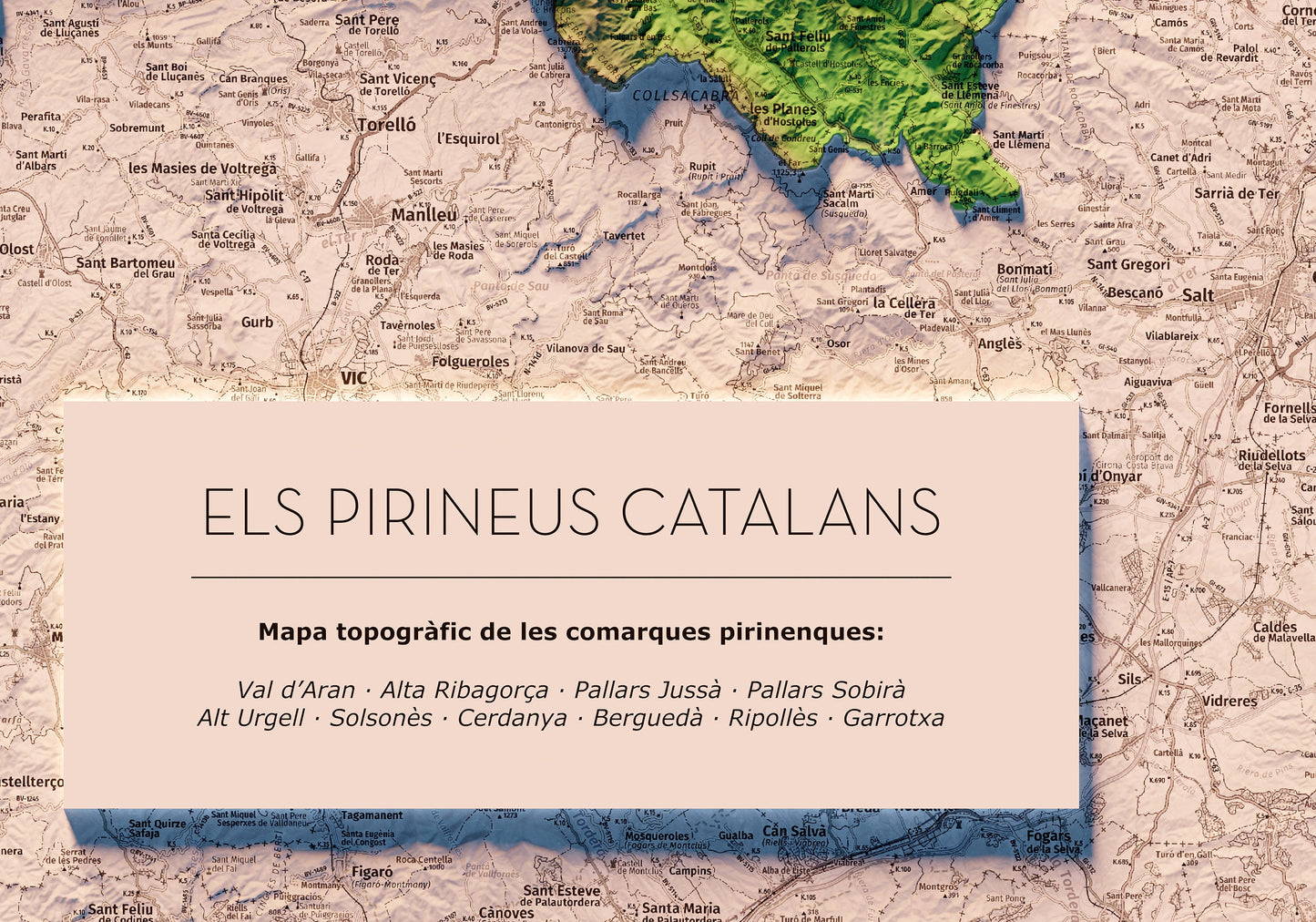 EL PIRINEU CATALÀ. Mapa topográfico.