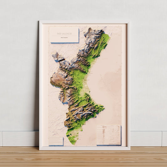 PAÍS VALENCIÀ. Mapa topográfico. Versió de l'ICV.
