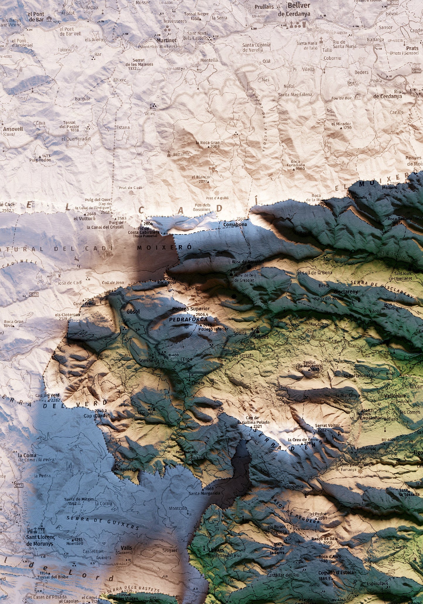 EL BERGUEDÀ. Mapa topográfico.