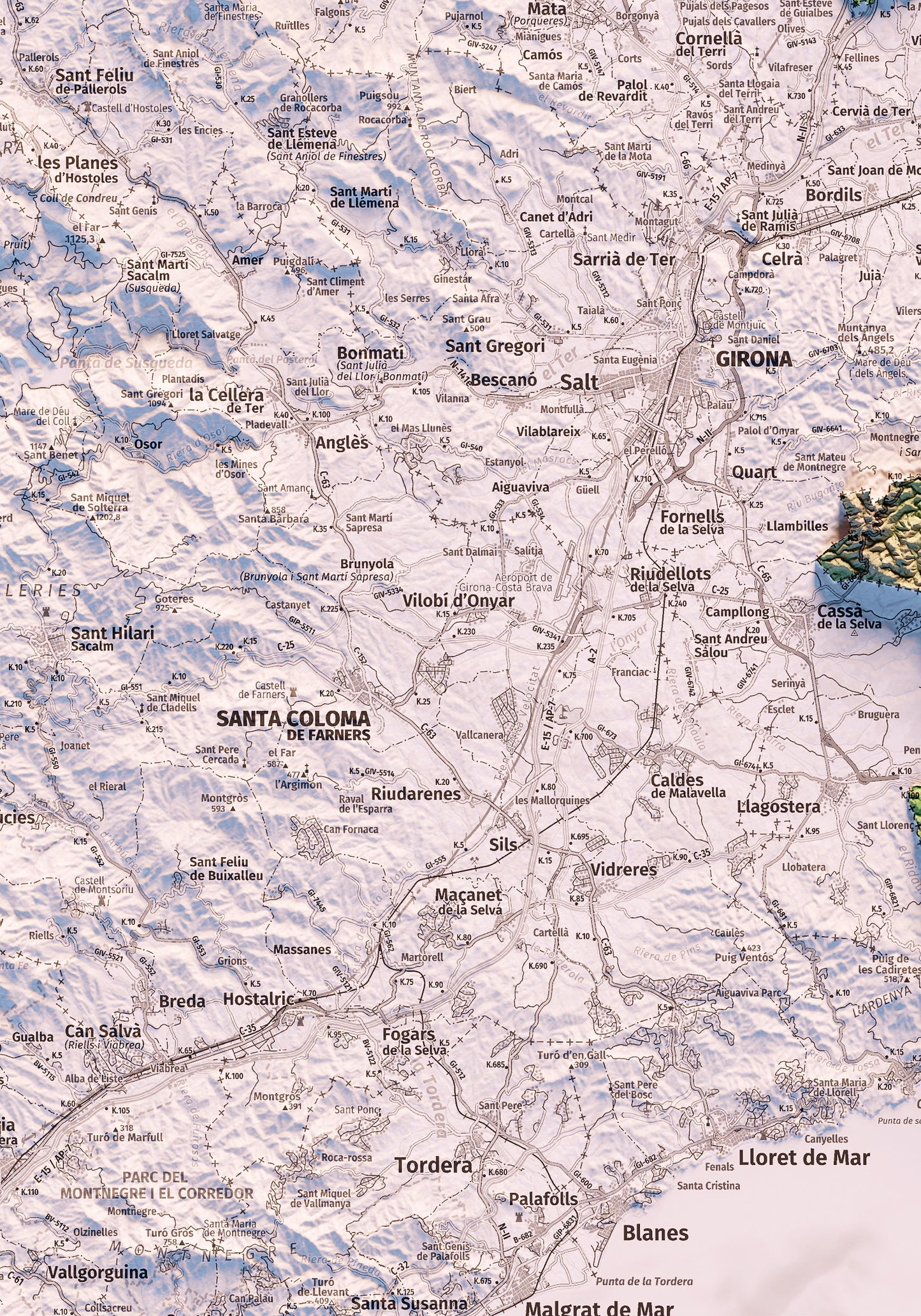 L'EMPORDÀ. Mapa topográfico.
