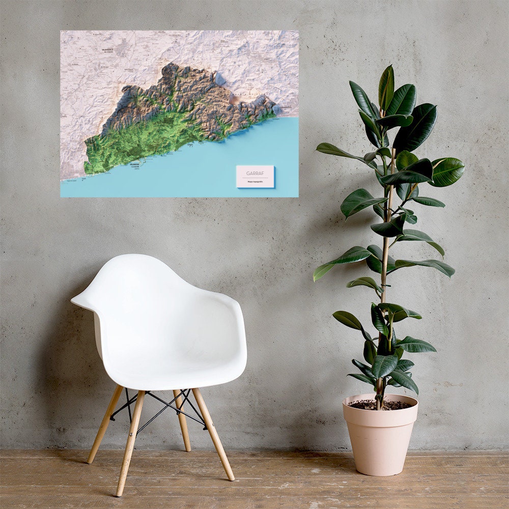 EL GARRAF. Mapa topográfico.