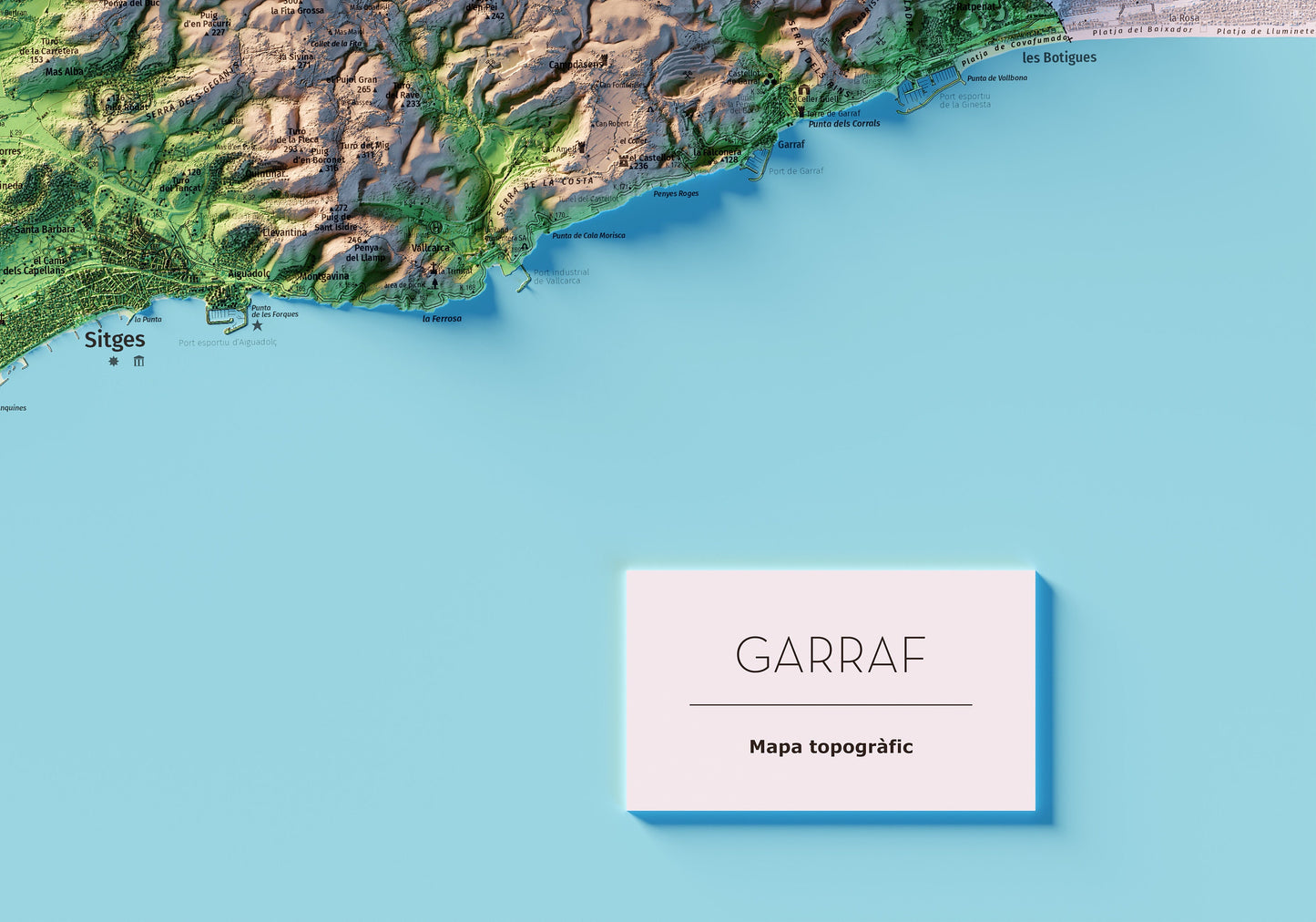 EL GARRAF. Mapa topográfico.