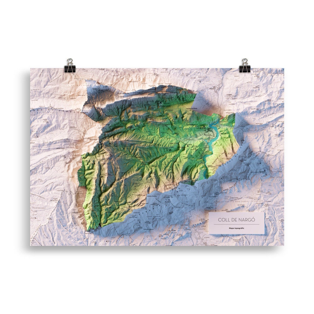 COLL DE NARGÓ. Mapa topográfico.