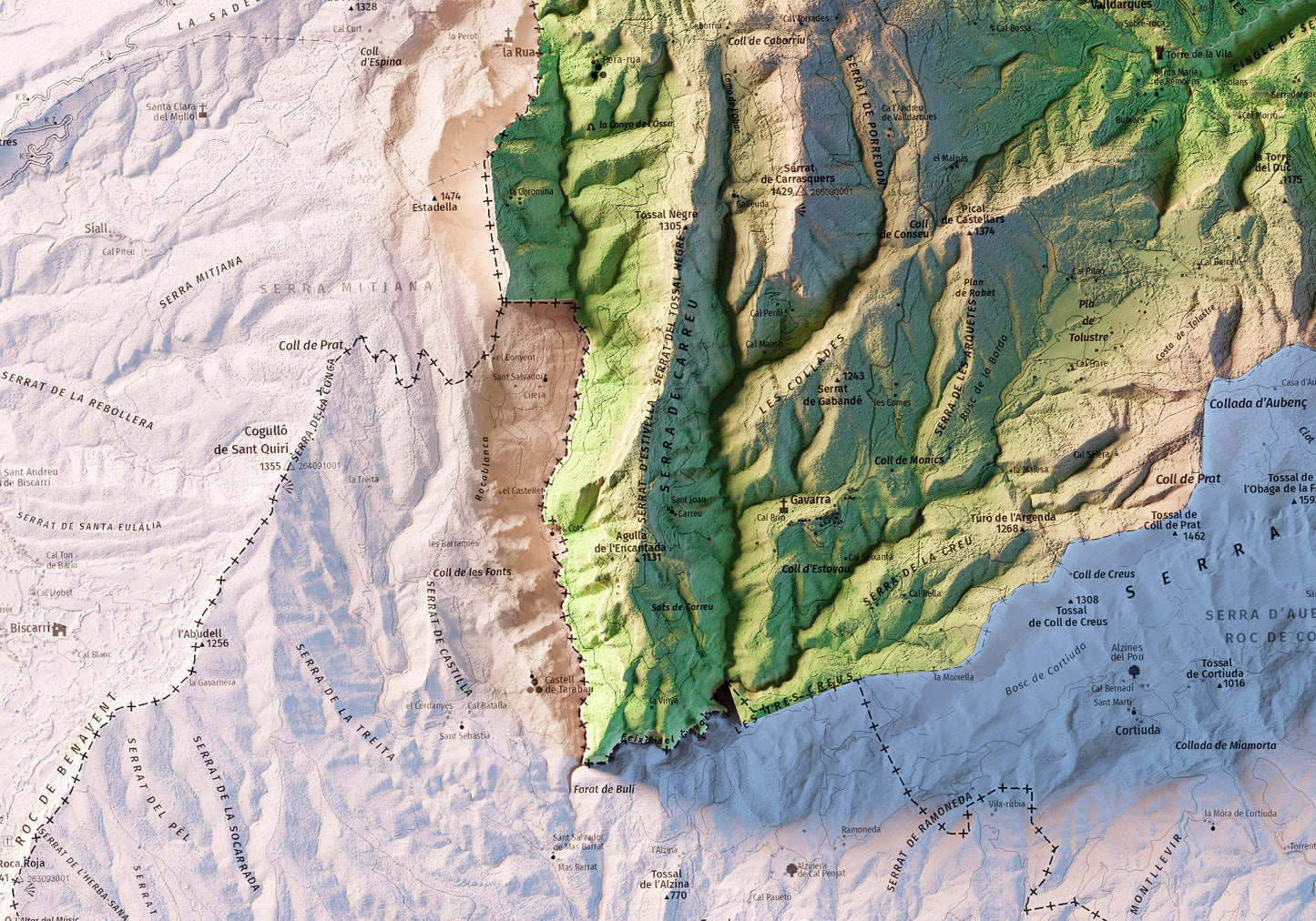 COLL DE NARGÓ. Mapa topográfico.