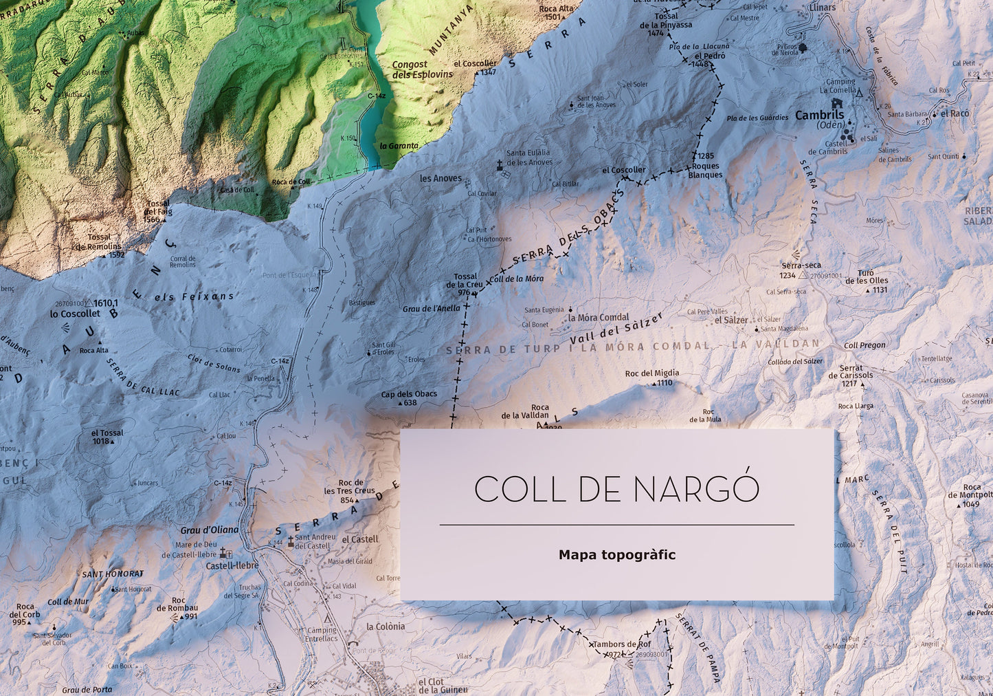 COLL DE NARGÓ. Mapa topográfico.
