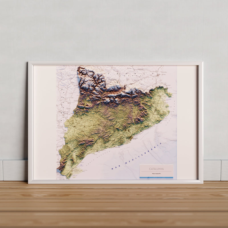 CATALUNYA. Mapa topogràfic en color / sense llegenda