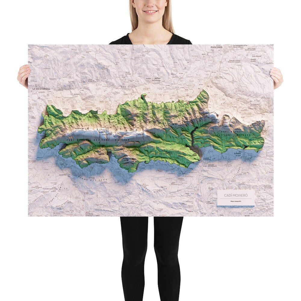 EL CADÍ-MOIXERÓ. Mapa topográfico.
