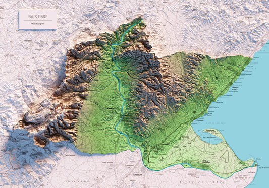 EL BAIX EBRE. Mapa topográfico.