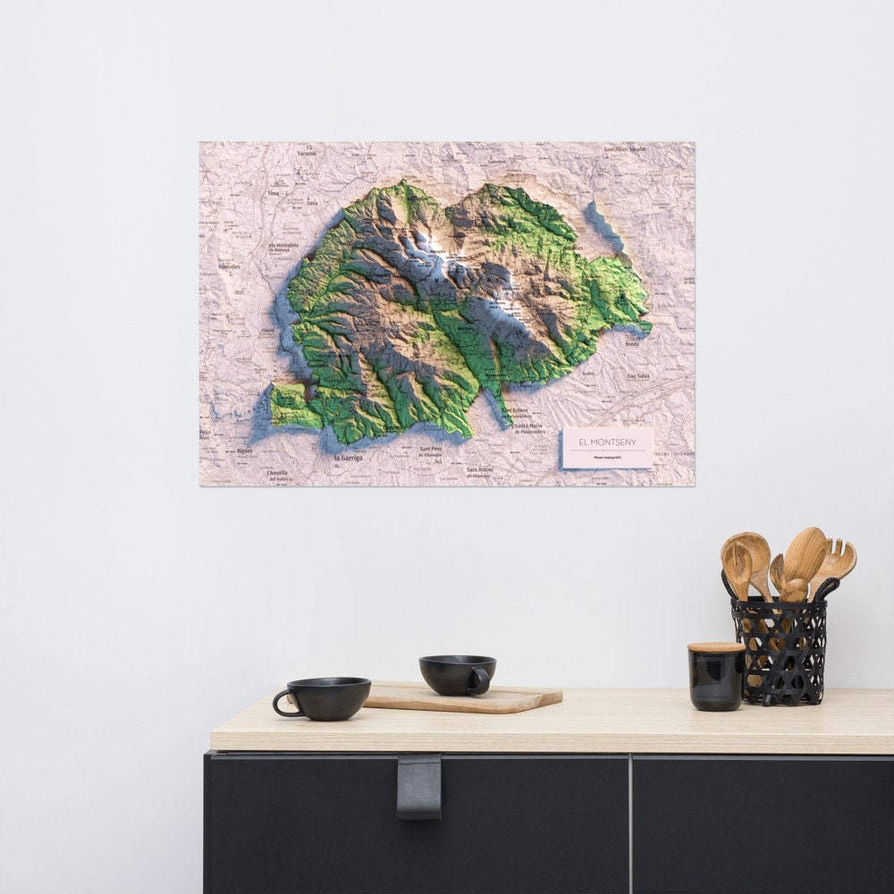 MONTSENY. Mapa topográfico.