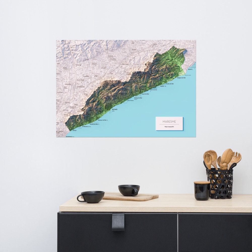 EL MARESME. Mapa topográfico.