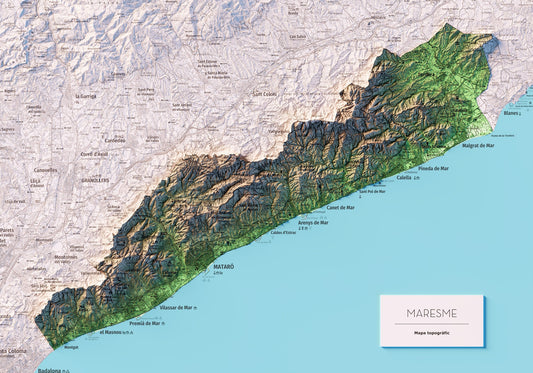 EL MARESME. Mapa topográfico.