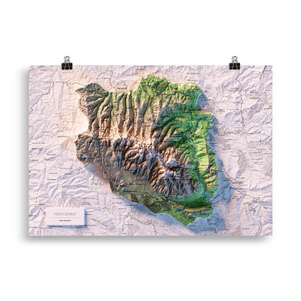 MONTSERRAT. Mapa topográfico.