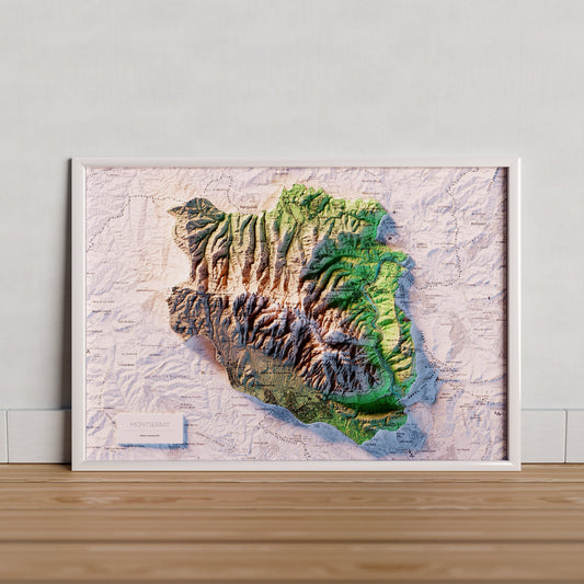 MONTSERRAT. Mapa topográfico.