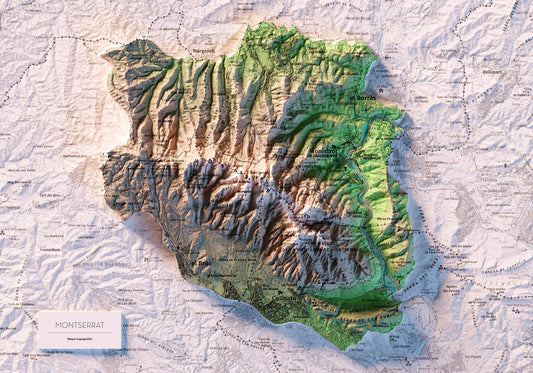MONTSERRAT. Mapa topográfico.