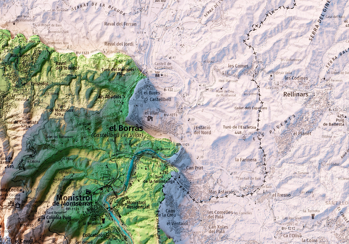MONTSERRAT. Mapa topográfico.