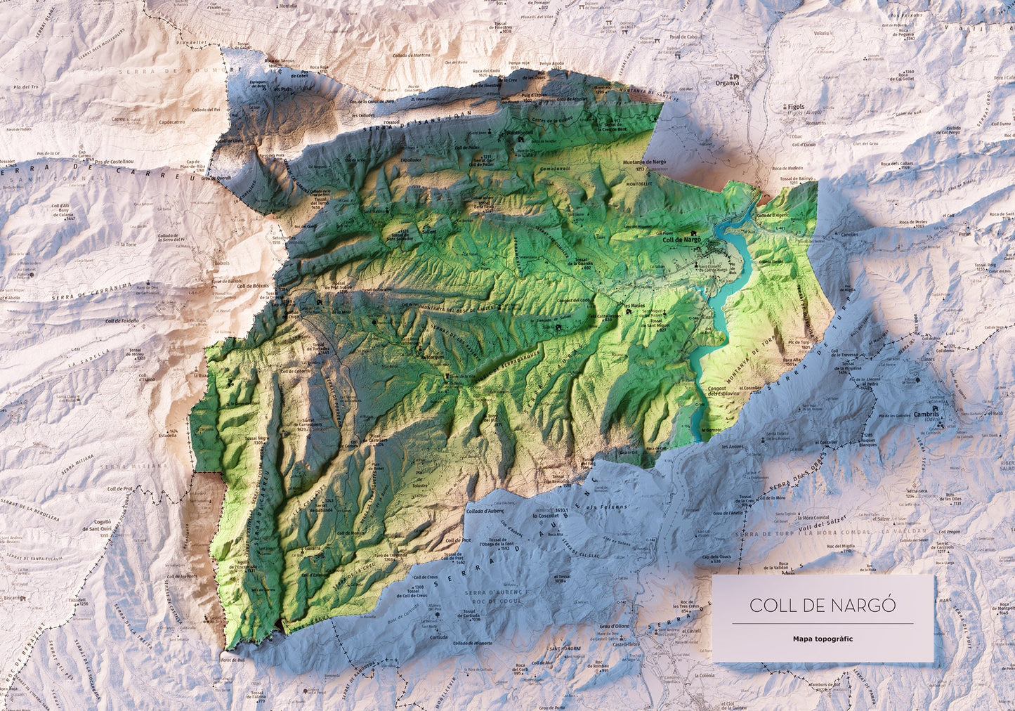 COLL DE NARGÓ. Mapa topográfico.