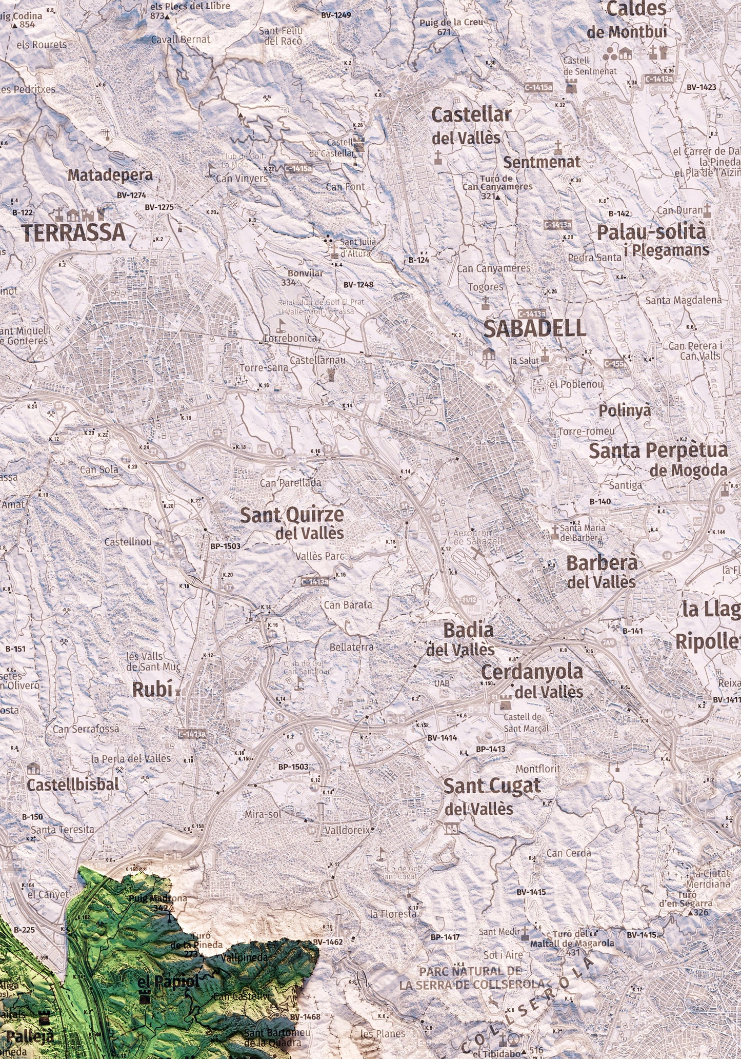 EL BAIX LLOBREGAT. Mapa topográfico.