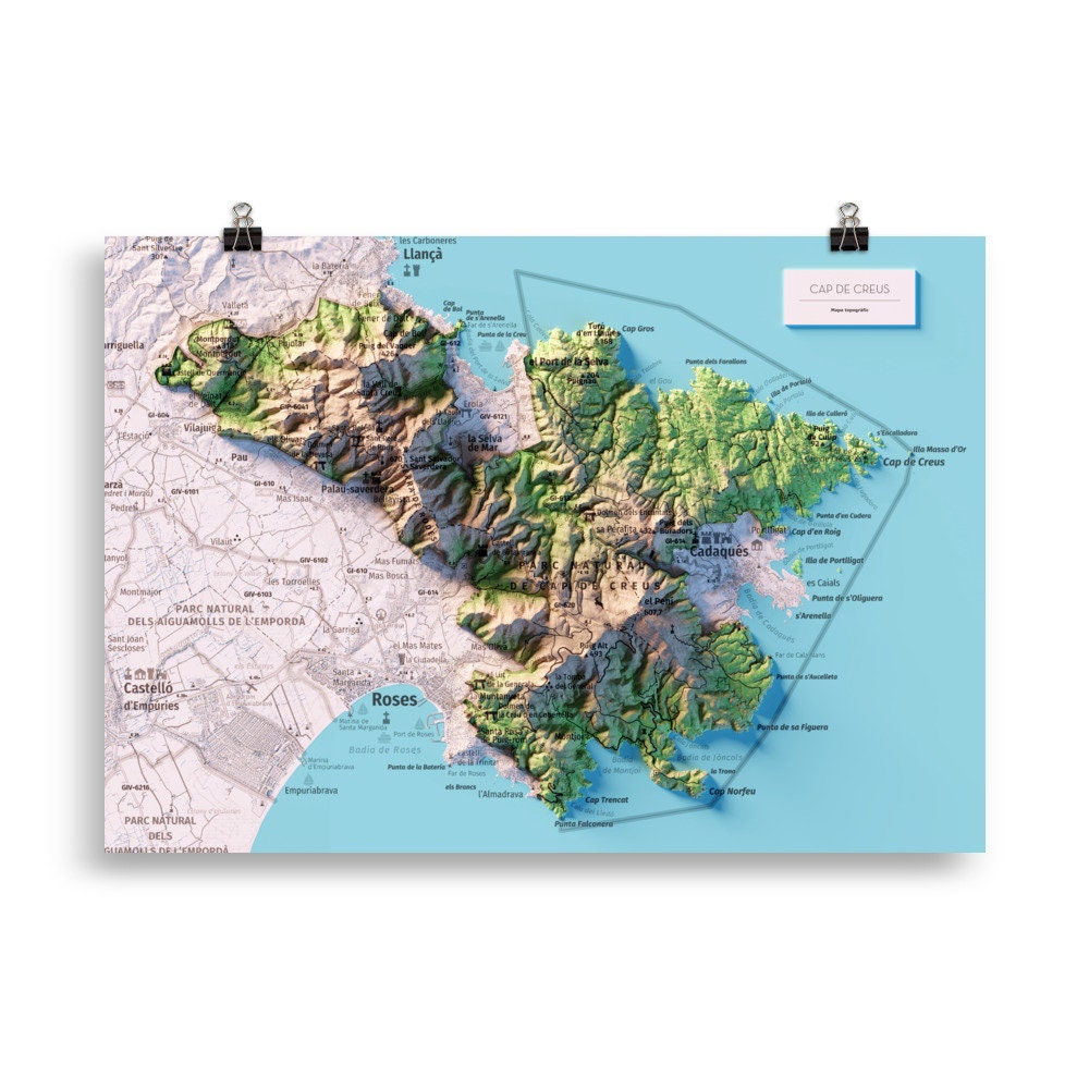 PARC NATURAL DEL CAP DE CREUS. Mapa topográfico.