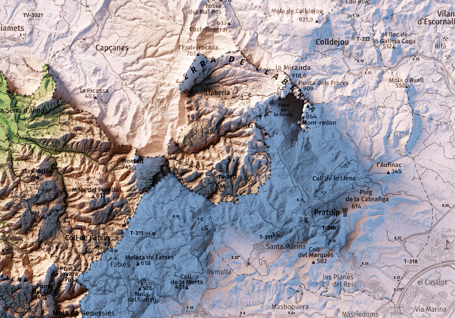 TIVISSA. Mapa topográfico.