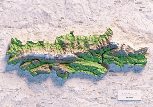 EL CADÍ-MOIXERÓ. Mapa topográfico.