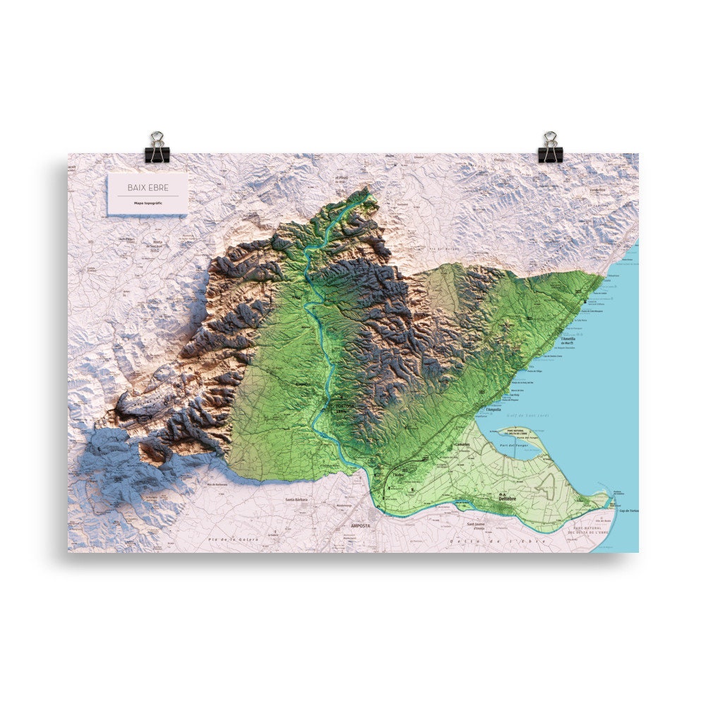 EL BAIX EBRE. Mapa topográfico.