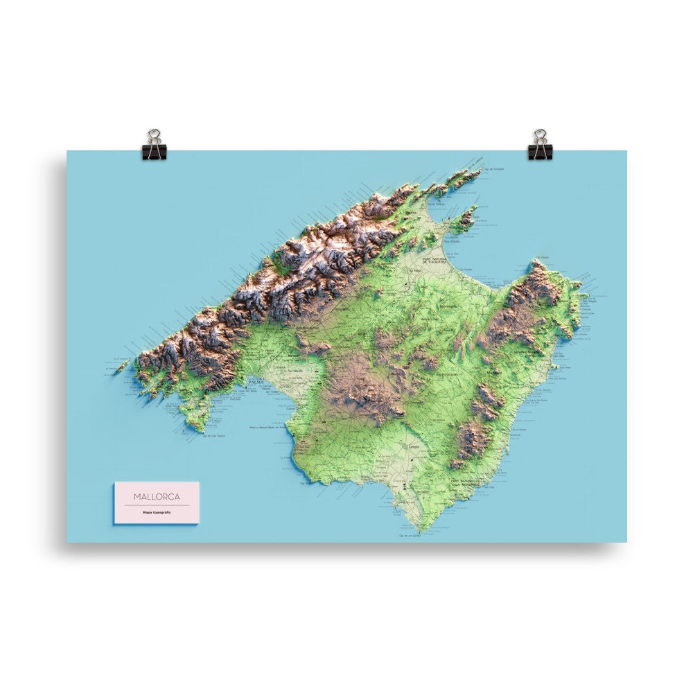 MALLORCA. Mapa topográfico.