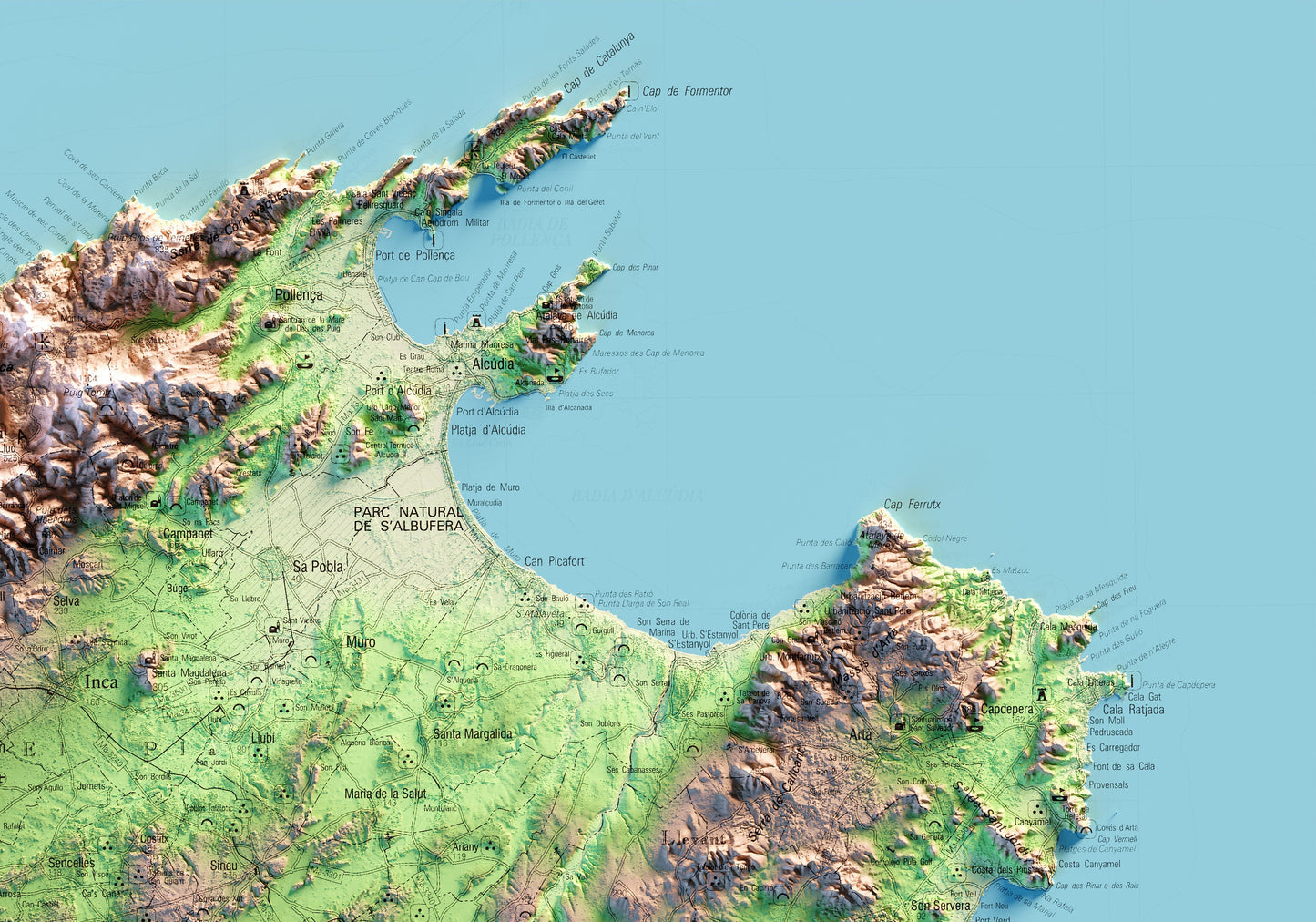 MALLORCA. Mapa topográfico.