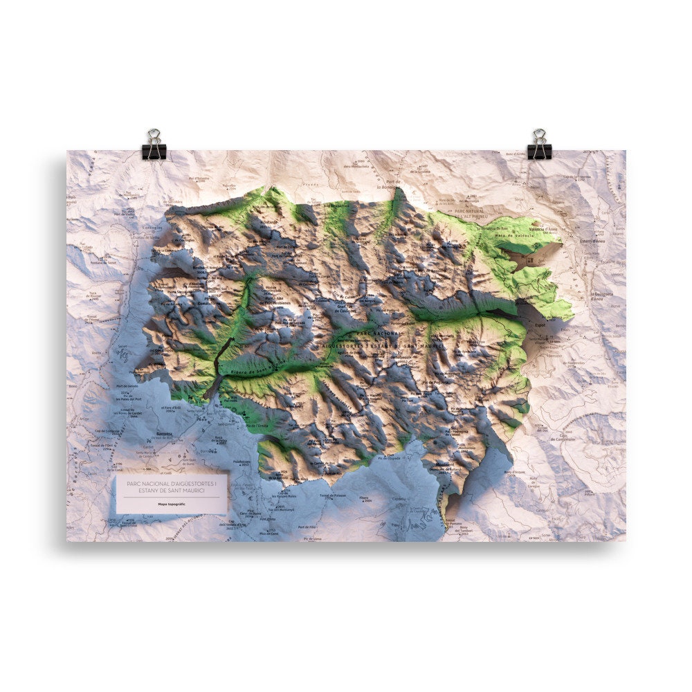 PARC NACIONAL D'AIGÜESTORTES I ESTANY DE SANT MAURICI. Mapa topográfico.