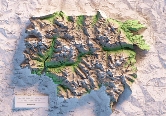 PARC NACIONAL D'AIGÜESTORTES I ESTANY DE SANT MAURICI. Mapa topográfico.