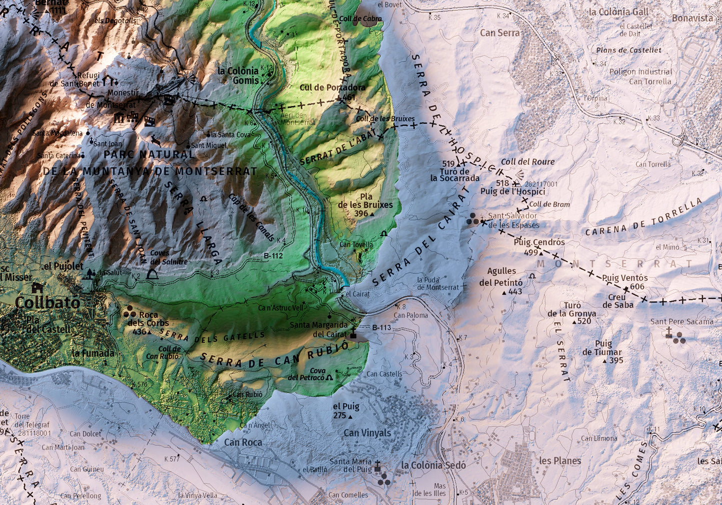 MONTSERRAT. Mapa topográfico.