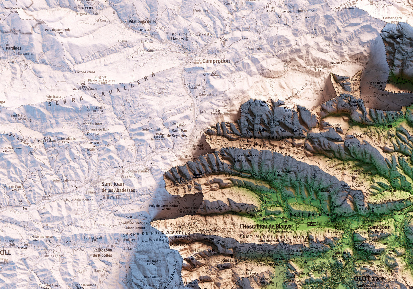 LA GARROTXA. Mapa topográfico.