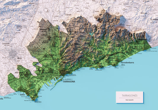 EL TARRAGONÈS. Mapa topográfico.
