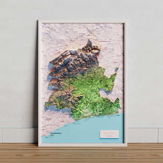 EL BAIX PENEDÈS. Mapa topográfico.
