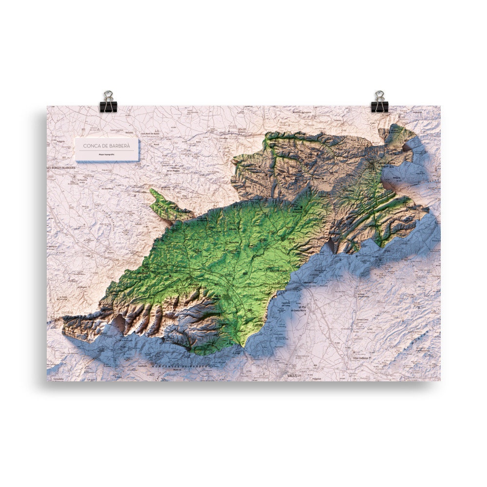 LA CONCA DE BARBERÀ. Mapa topográfico.