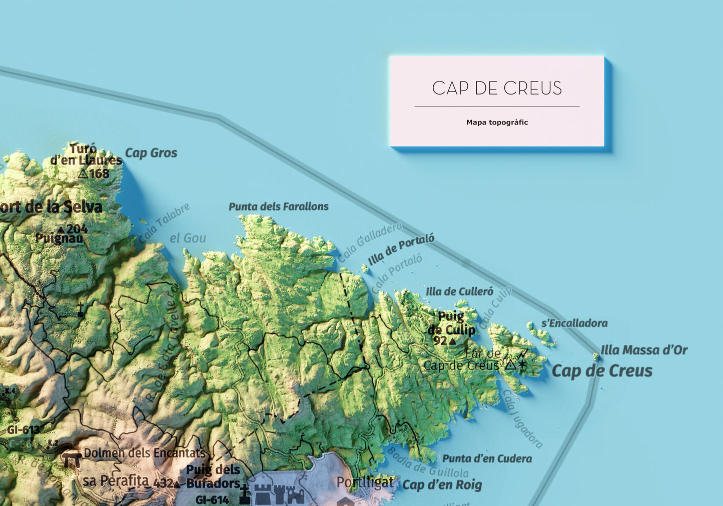 PARC NATURAL DEL CAP DE CREUS. Mapa topográfico.