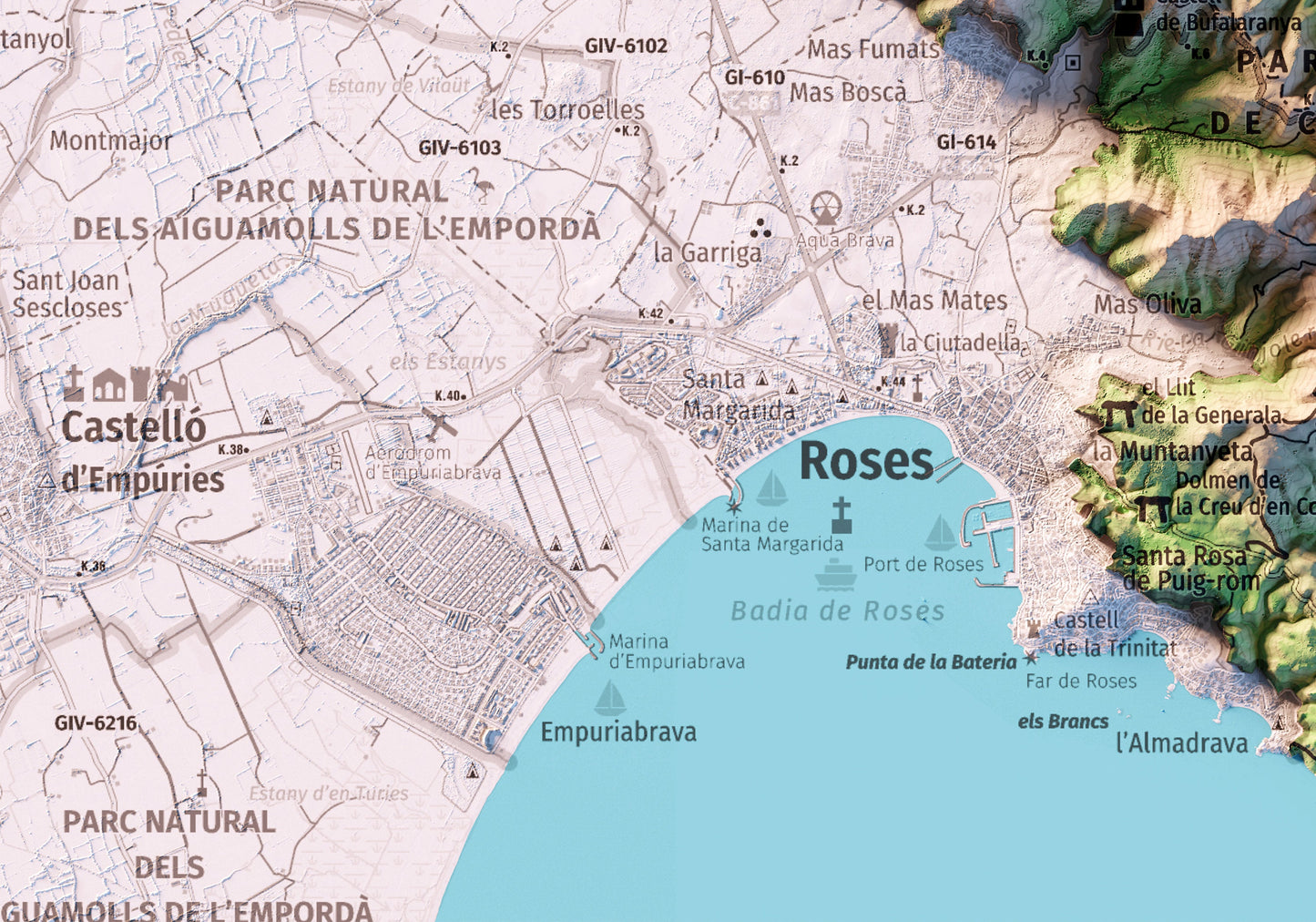 PARC NATURAL DEL CAP DE CREUS. Mapa topográfico.