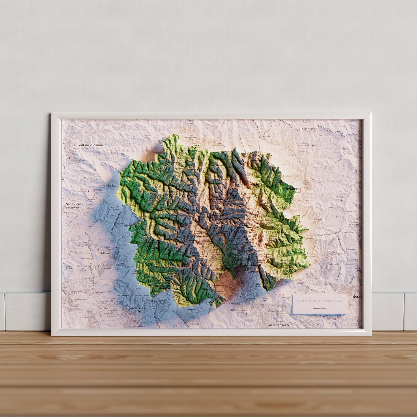 PARC NATURAL DE SANT LLORENÇ DEL MUNT I L'OBAC. Mapa topográfico.