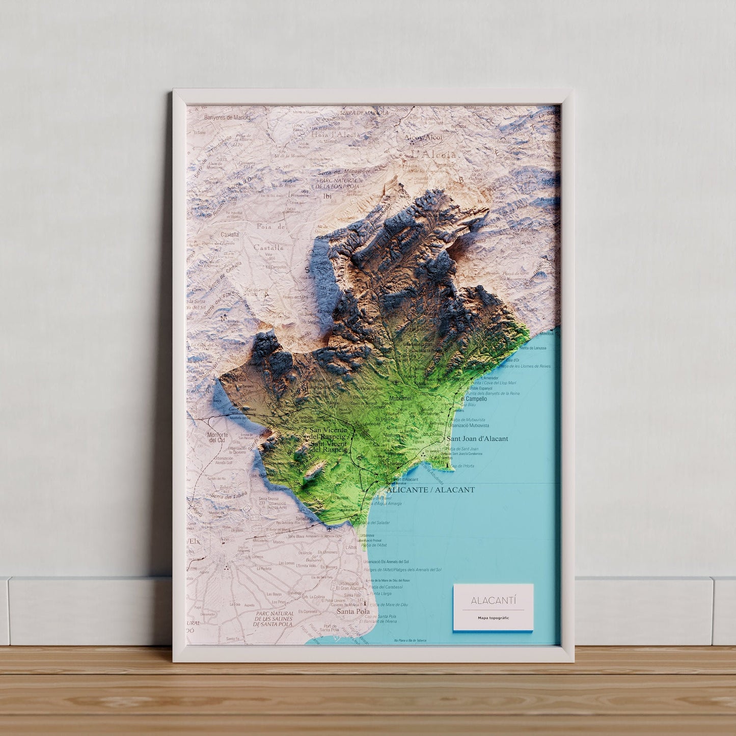MAPA TOPOGRÁFICO EN COLOR DEL ALACANTÍ.