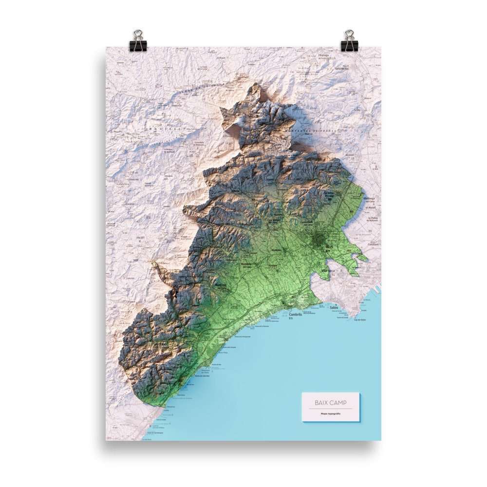 EL BAIX CAMP. Mapa topográfico.