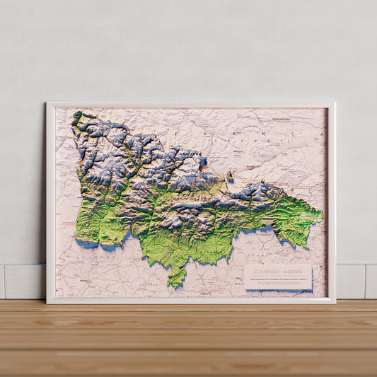 EL PIRINEU CATALÀ I ANDORRA. Mapa topográfico.