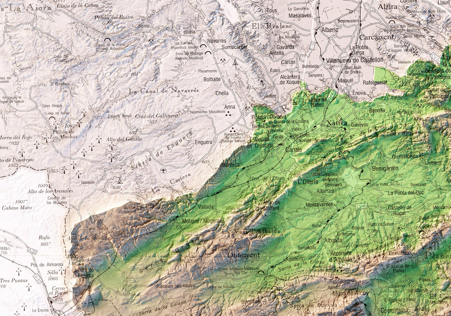 DIÀNIA. Mapa topográfico.