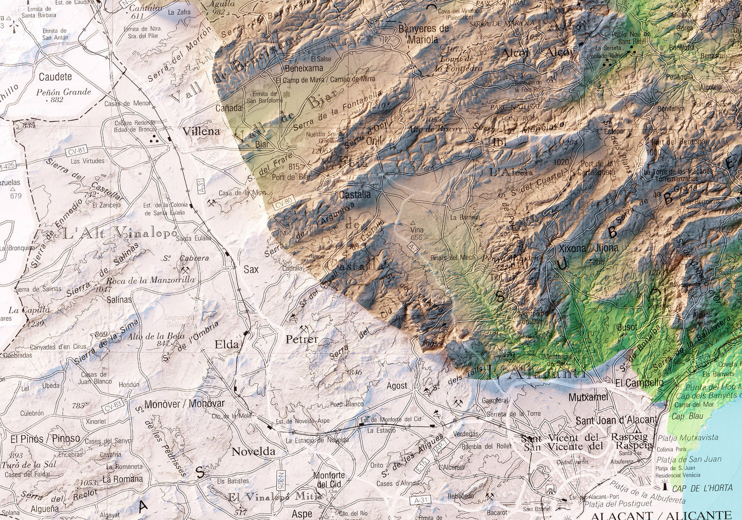 DIÀNIA. Mapa topográfico.