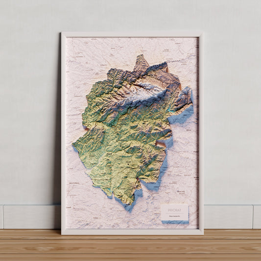 EL PRIORAT. Mapa topográfico. Versió amb colors suaus.