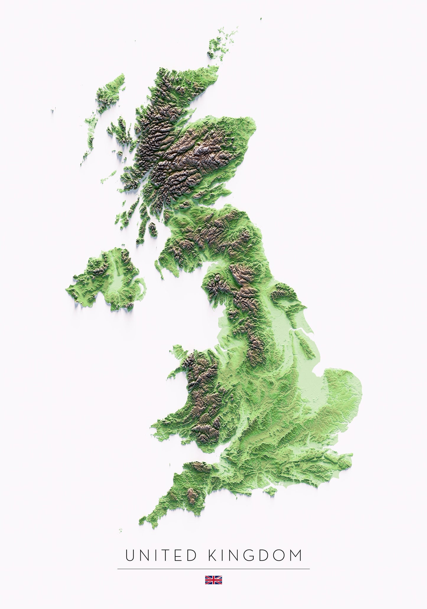 REGNE UNIT. Mapa de relleu.
