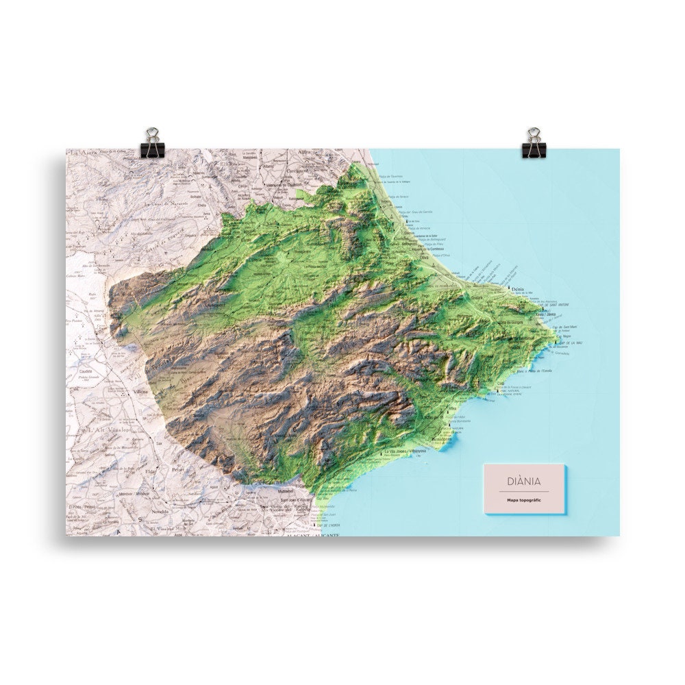 DIÀNIA. Mapa topográfico.