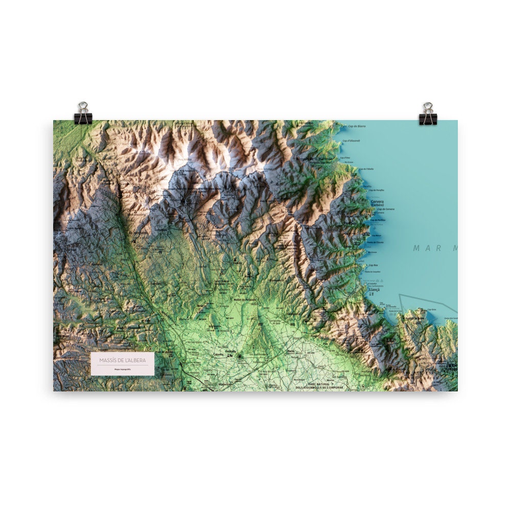 MASSÍS DE L'ALBERA. Mapa topográfico.